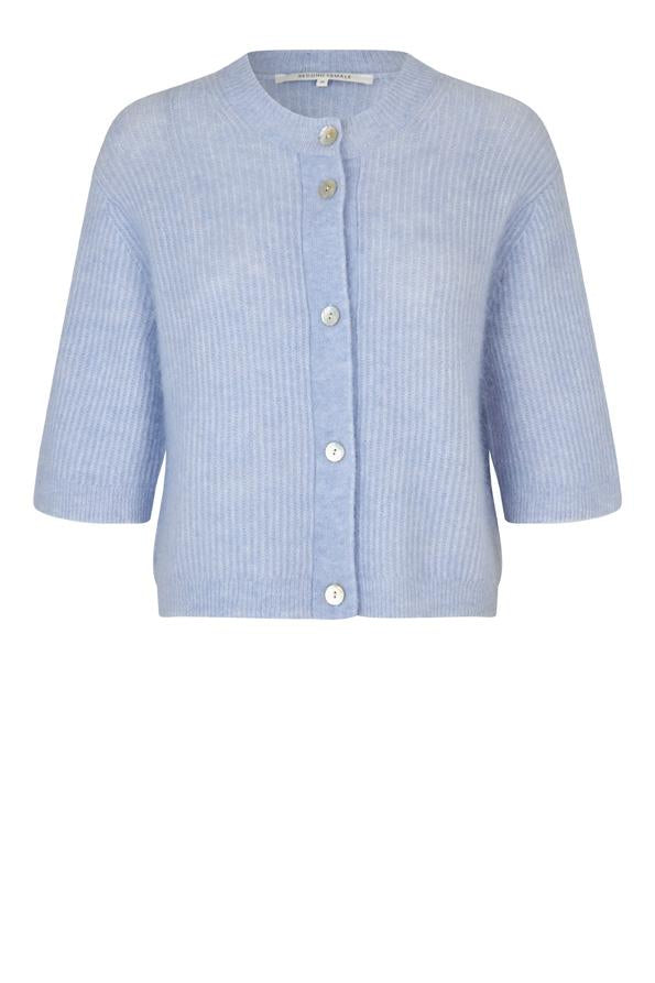 Andrea Knit Rib Cardigan Brunnera Blue
