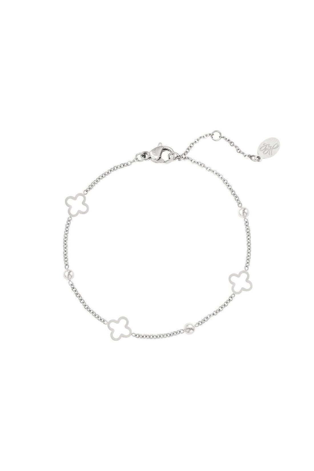 Offenes Kleeblatt-Armband Silber