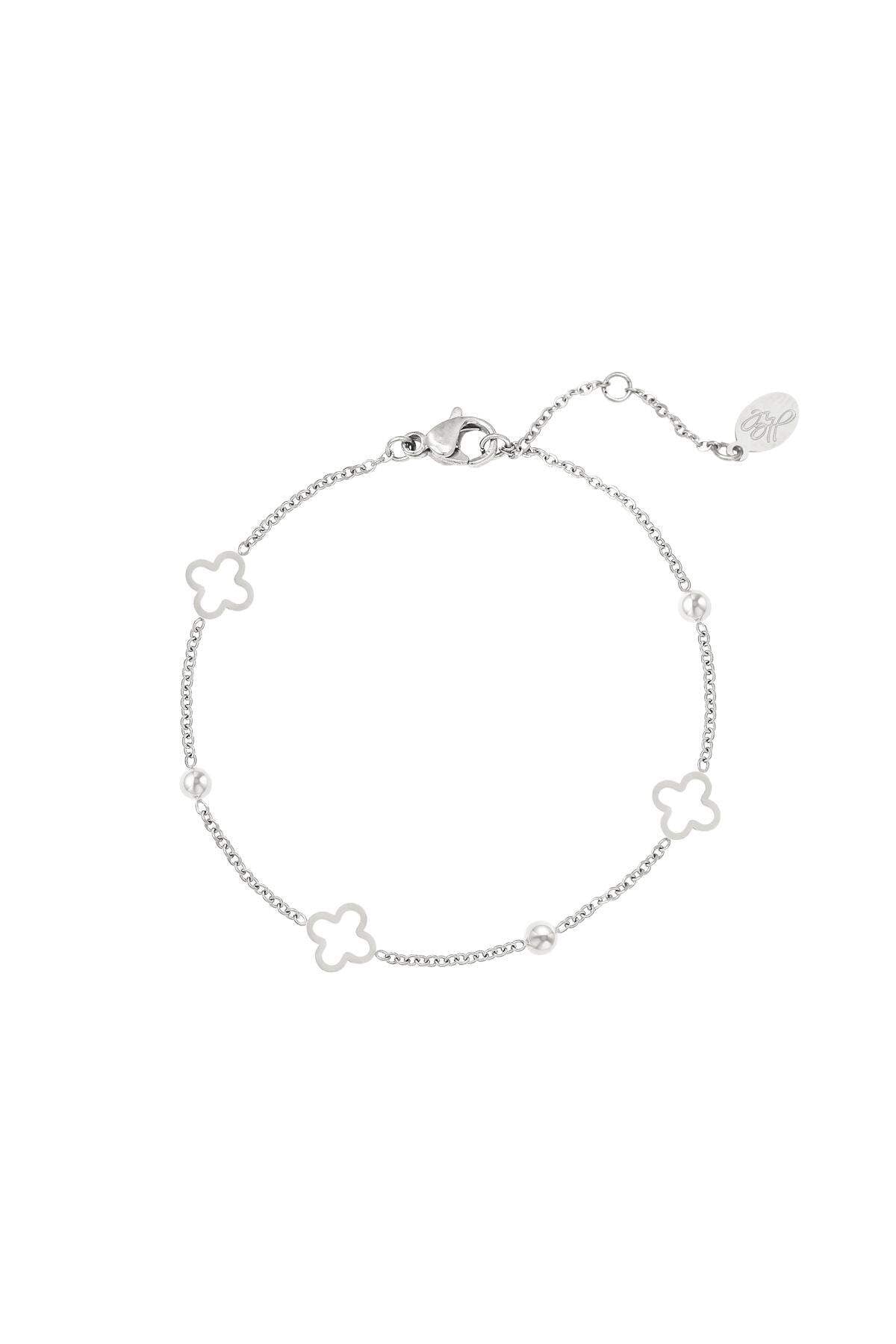 Offenes Kleeblatt-Armband Silber