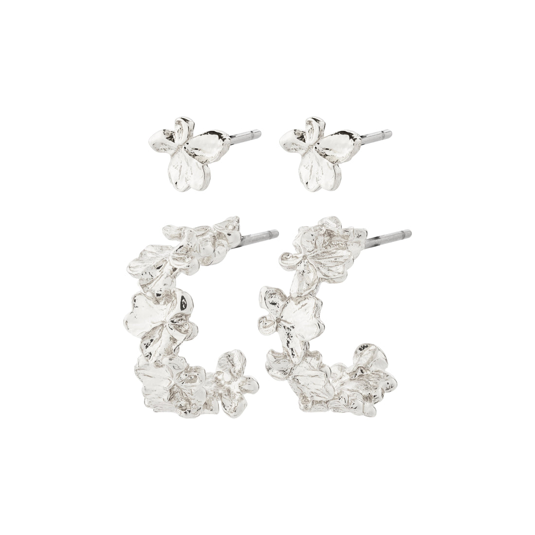 ZHURI Ohrringe 2-in-1-Set versilbert