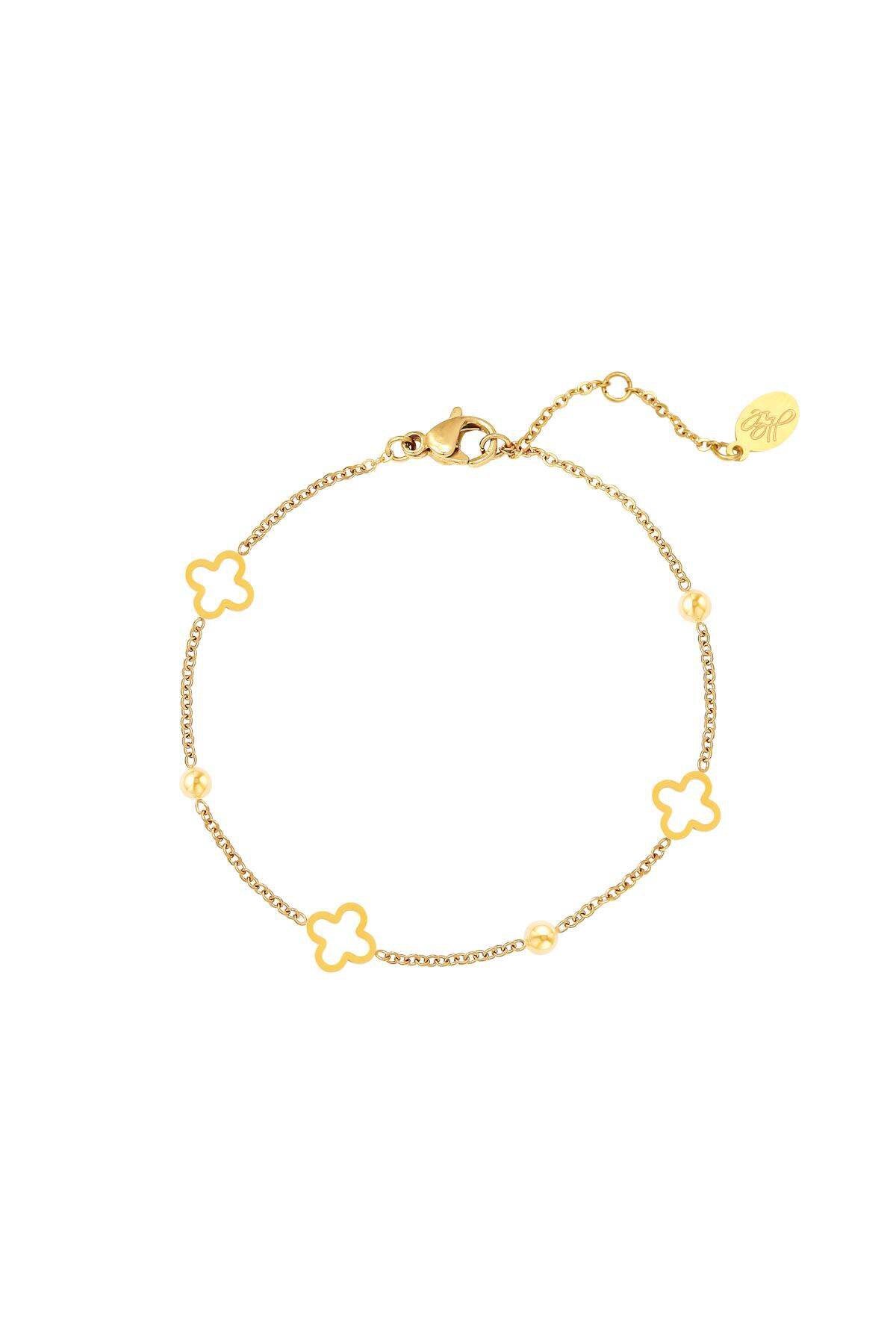 Offenes Kleeblatt-Armband Gold