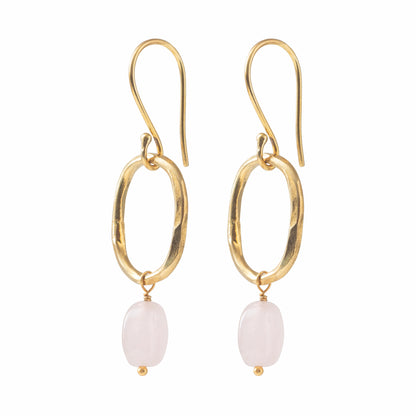 Graceful Rose Quartz GP Earrings