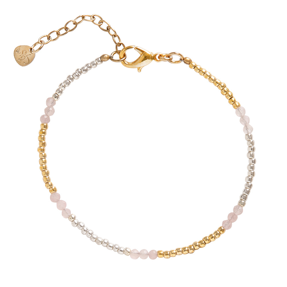 Serene Rosenquarz Goldfarbige Armband