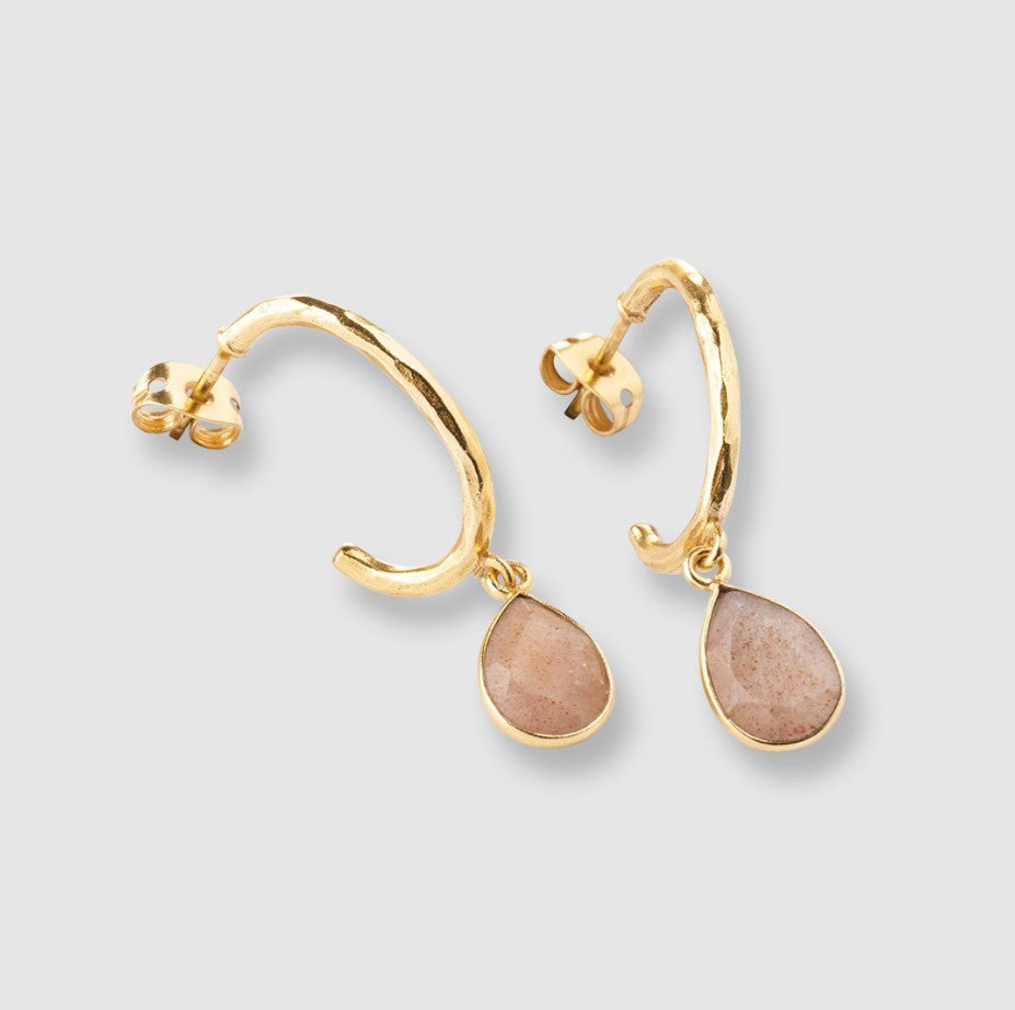 Admiring Peach Moonstone Earrings GP