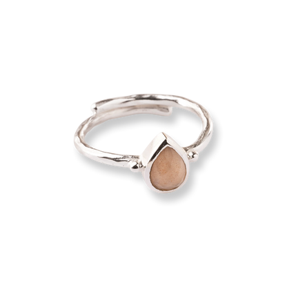 Enjoyment Peach Moonstone Ring Silver