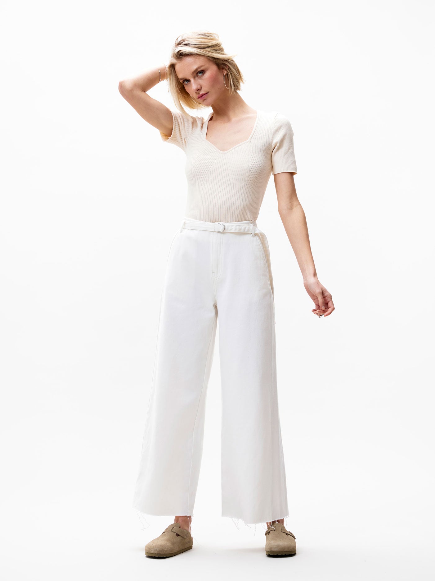 Cropped straight leg jeans Off White