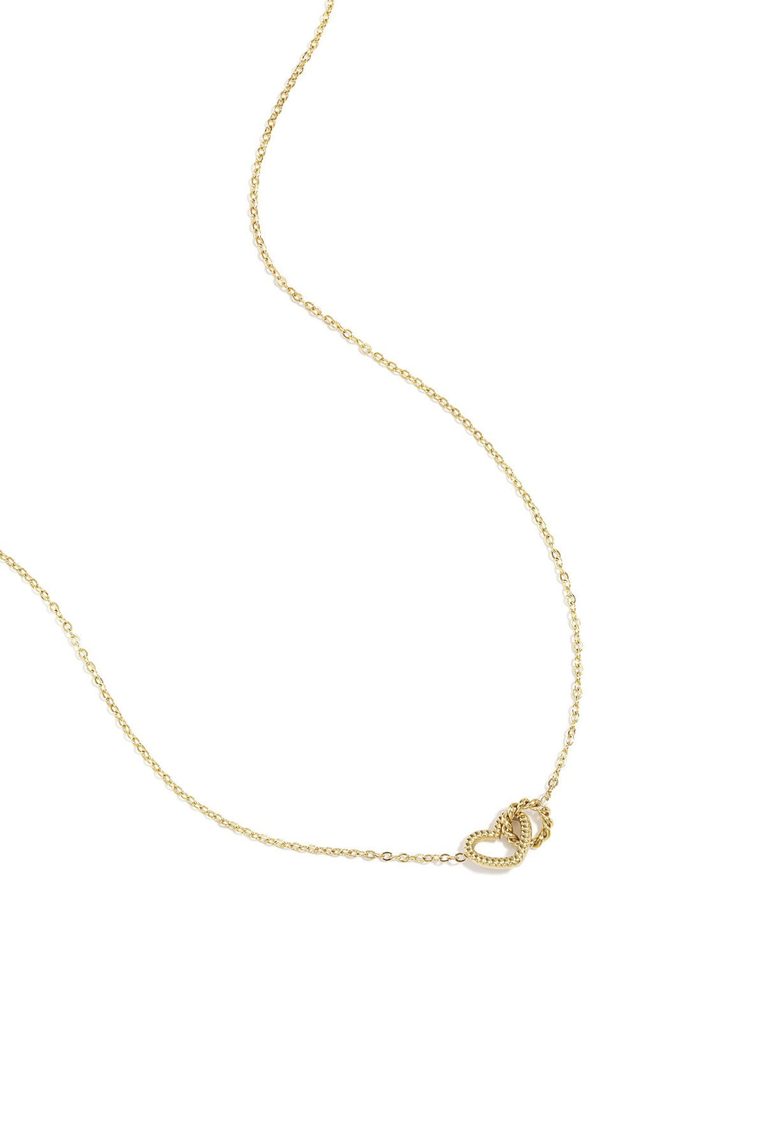 Kette mit verbundenem Herz-Anhänger Goldfarbig