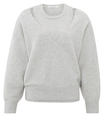 Pullover mit V-Ausschnitt und passendem Oberteil Moonstruck Grey