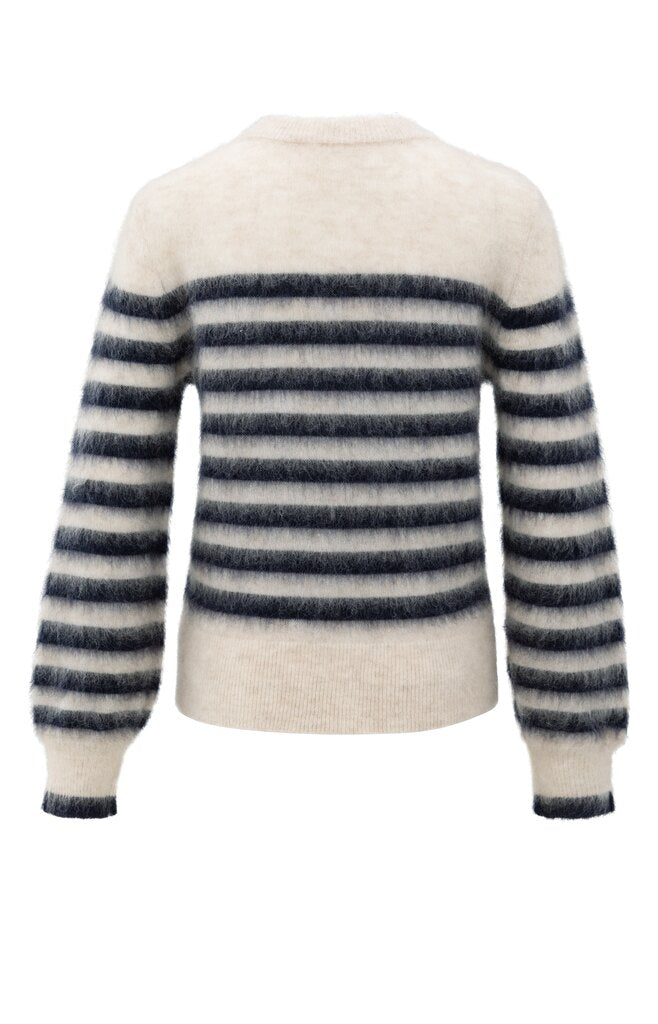 Gestreifter Pullover mit Rundhals und langen Ärmeln Collegiate Blue Design