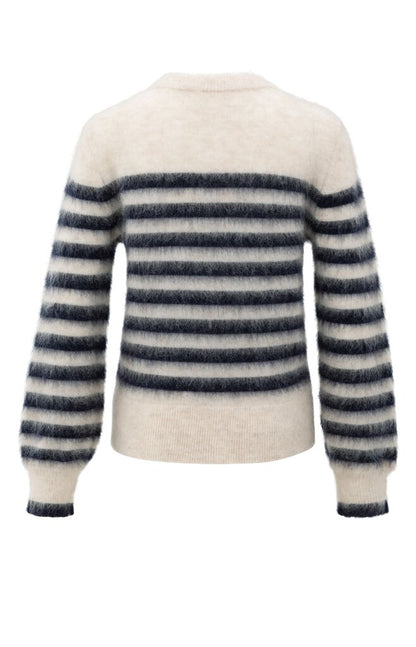 Gestreifter Pullover mit Rundhals und langen Ärmeln Collegiate Blue Design