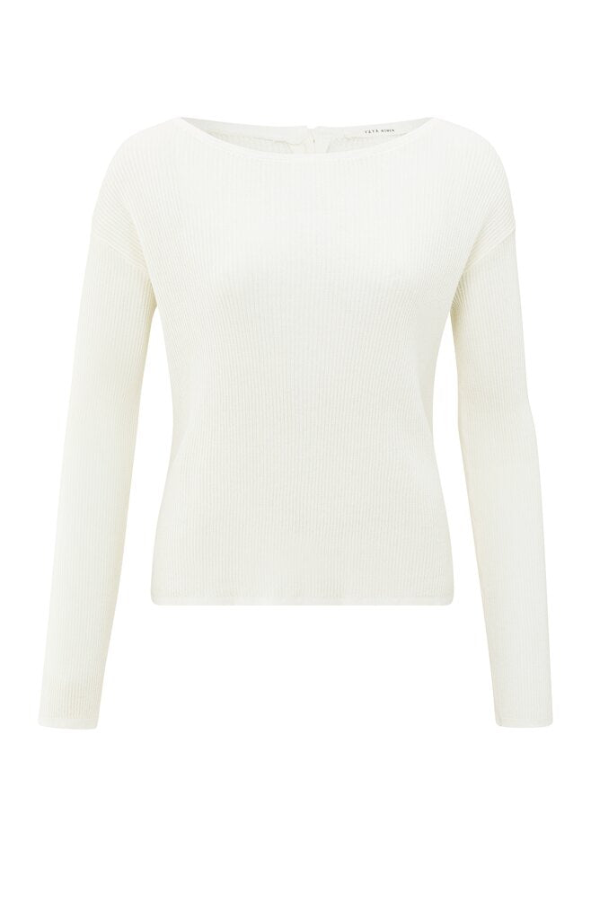 Feinstrick-Cardigan mit Knopfdetail auf der Rückseite Off White