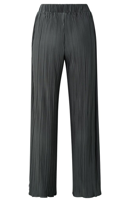 Plissierte Hose mit elastischem Bund und weitem Bein Dark Metal Grey