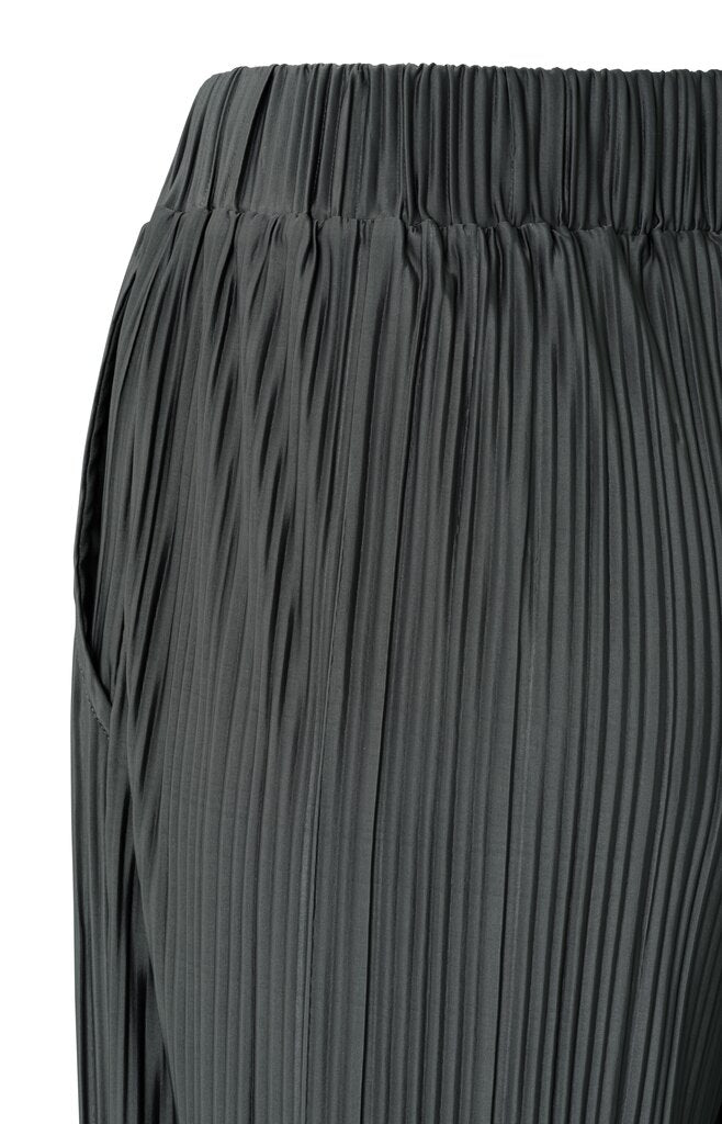 Plissierte Hose mit elastischem Bund und weitem Bein Dark Metal Grey