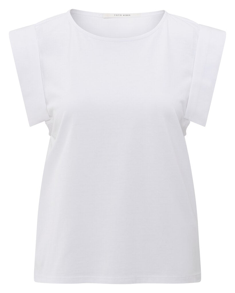 Jersey-Oberteil mit festgenähten umgeschlagenen Ärmeln Pure <white