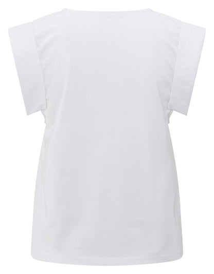 Jersey-Oberteil mit festgenähten umgeschlagenen Ärmeln Pure &lt;white