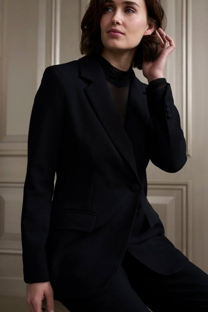 Mesh-Oberteil mit Stehkragen und Strass