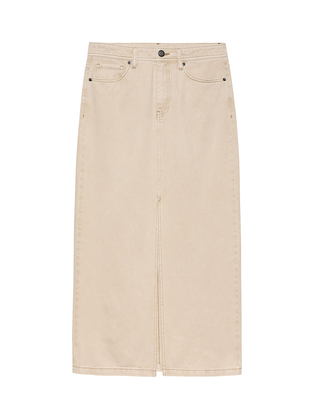 Midi denim skirt Washed Moonlight