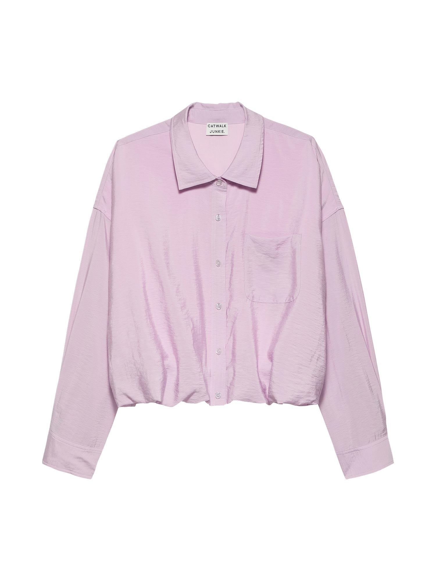 Cropped Button Up Blouse Fair Orchid