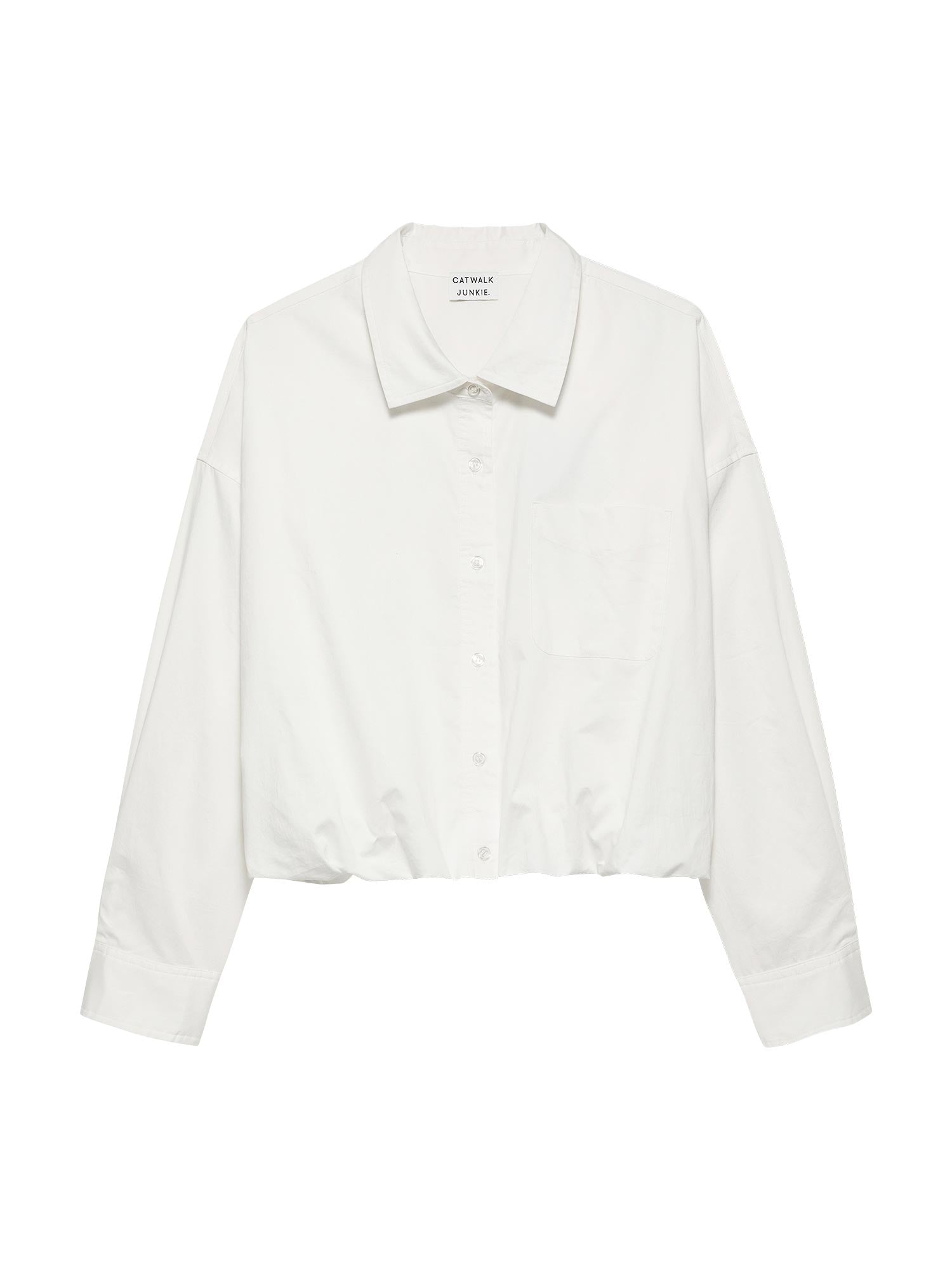 Cropped Button Up Blouse Fair Off White