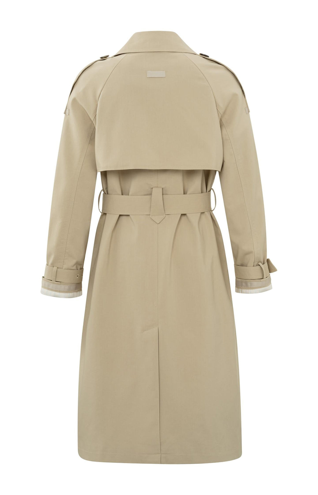 Doppelreihiger Trenchcoat mit langen Ärmeln und Taschen White Pepper Beige