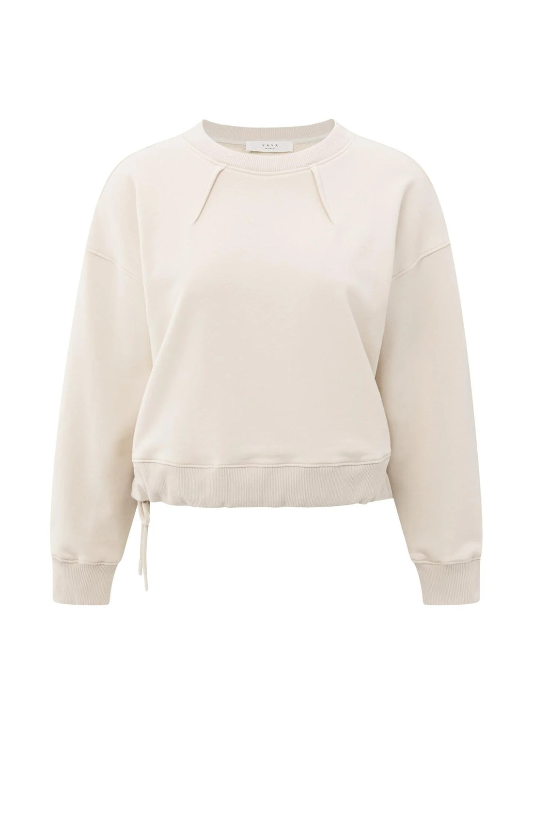 Sweatshirt mit Plisseedetails und seitlichem Kordelzug Chalk White