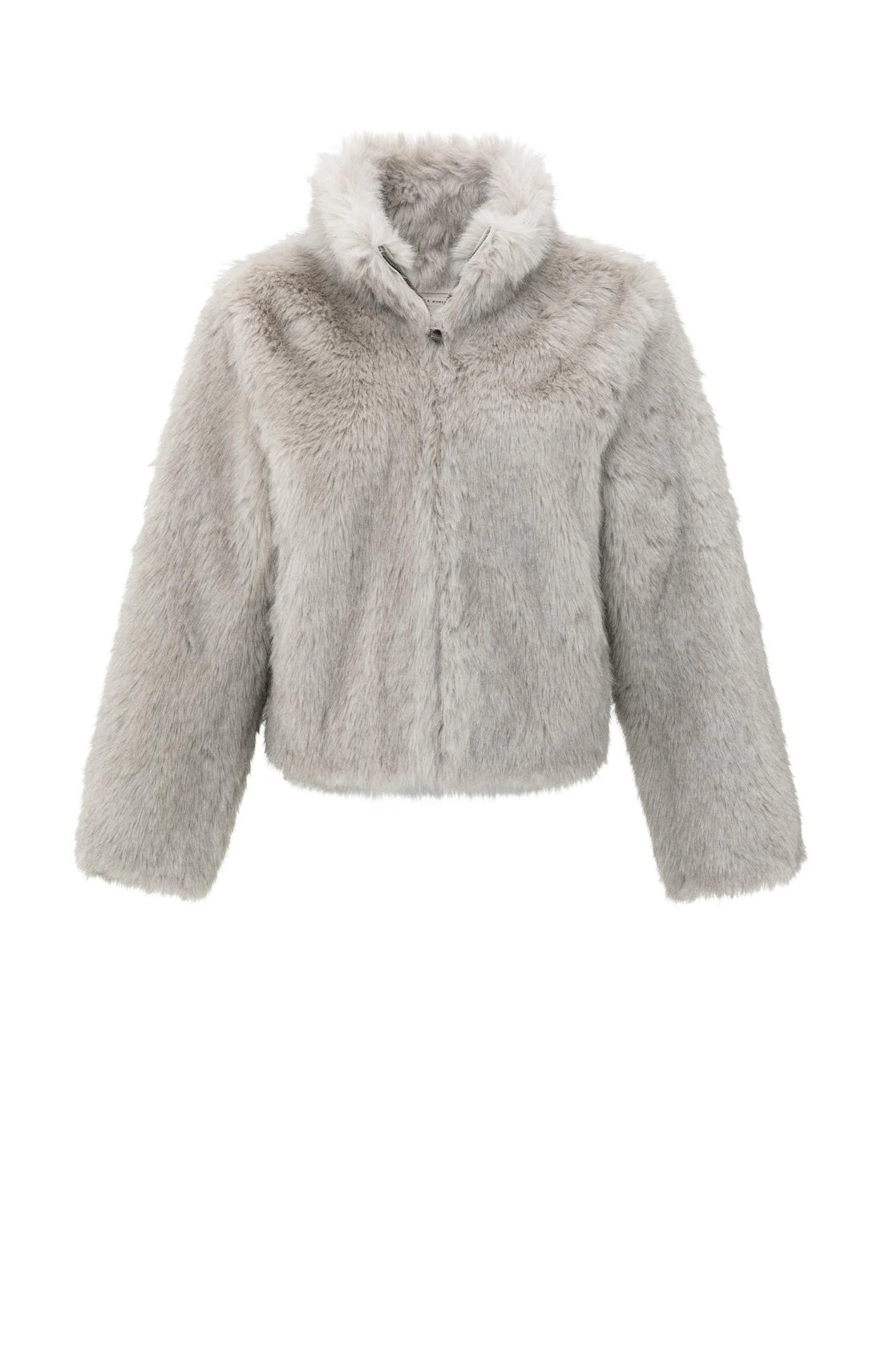 Jacke aus Fellimitat mit Stehkragen Light Grey