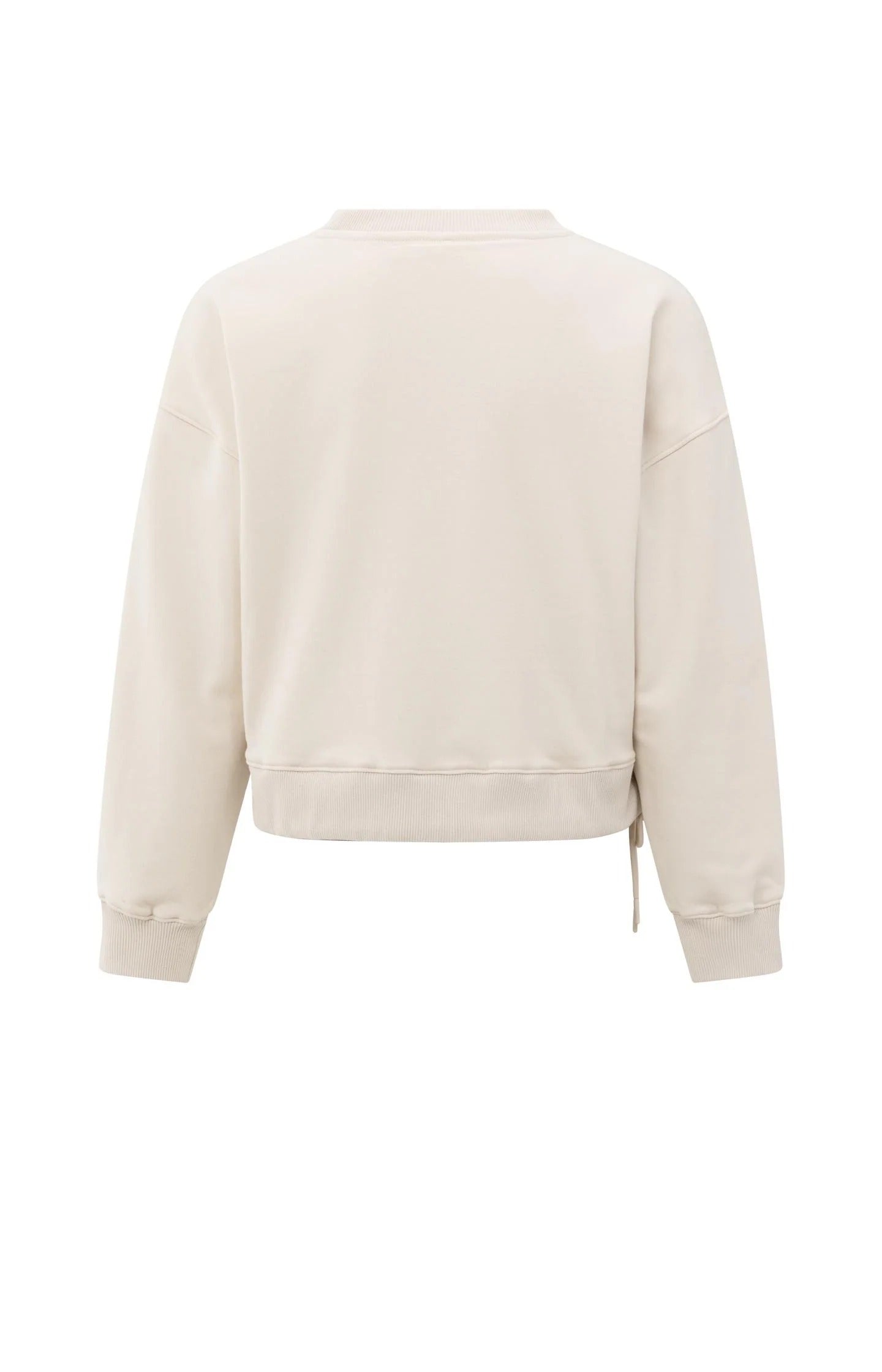 Sweatshirt mit Plisseedetails und seitlichem Kordelzug Chalk White