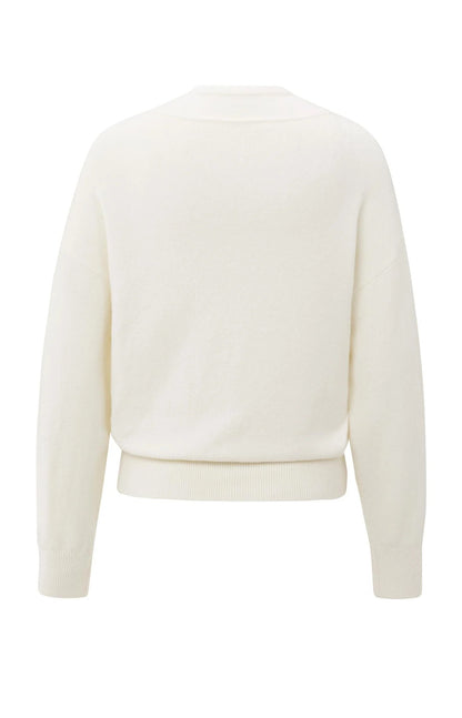 Strickpullover mit V-Ausschnitt und dazu passendem Oberteil Off White Knit Melange