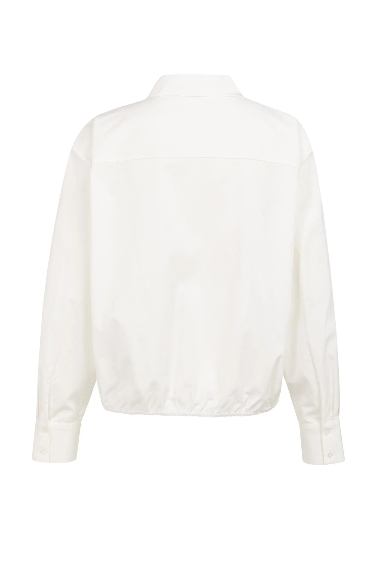 Bluse mit Lagenlook, Knotendetail und langen Ärmeln Off White