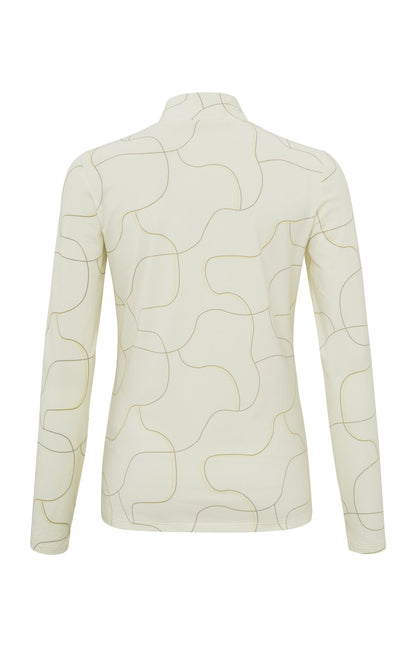 Jersey-Oberteil mit Rollkragen und spielerischem Muster Silver Lining Beige Dessin