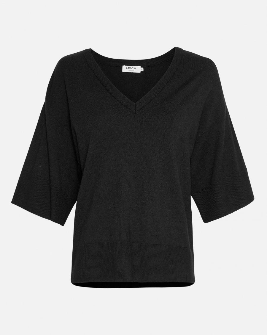 MSCHEslina Rachelle 2/4 V Neck Pullover Schwarz