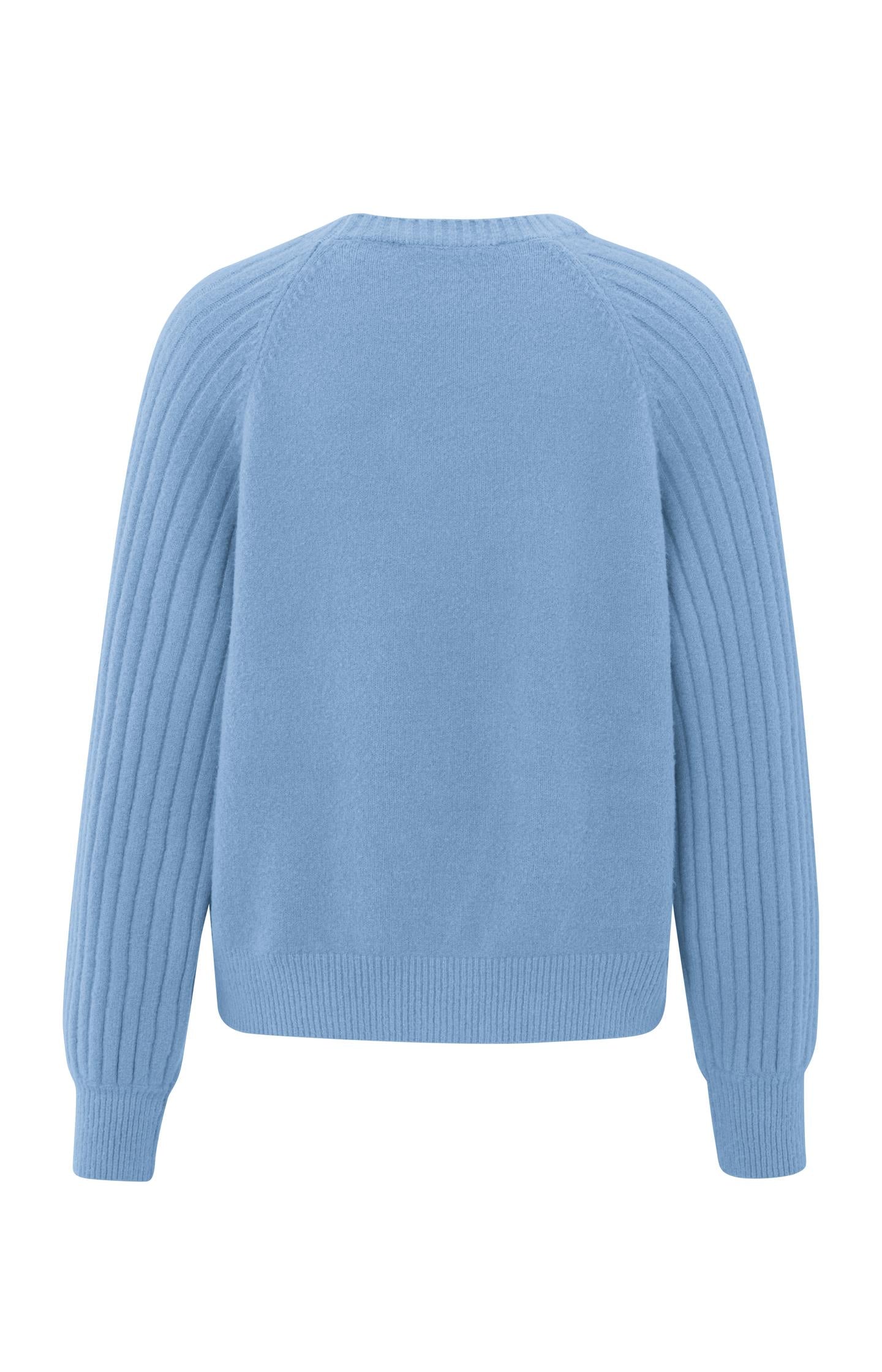 Weicher gerippter Pullover mit Rundhals und langen Ärmeln Bel Air Blue