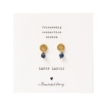 Mini Coin Lapislazuli Gold Ohrringe