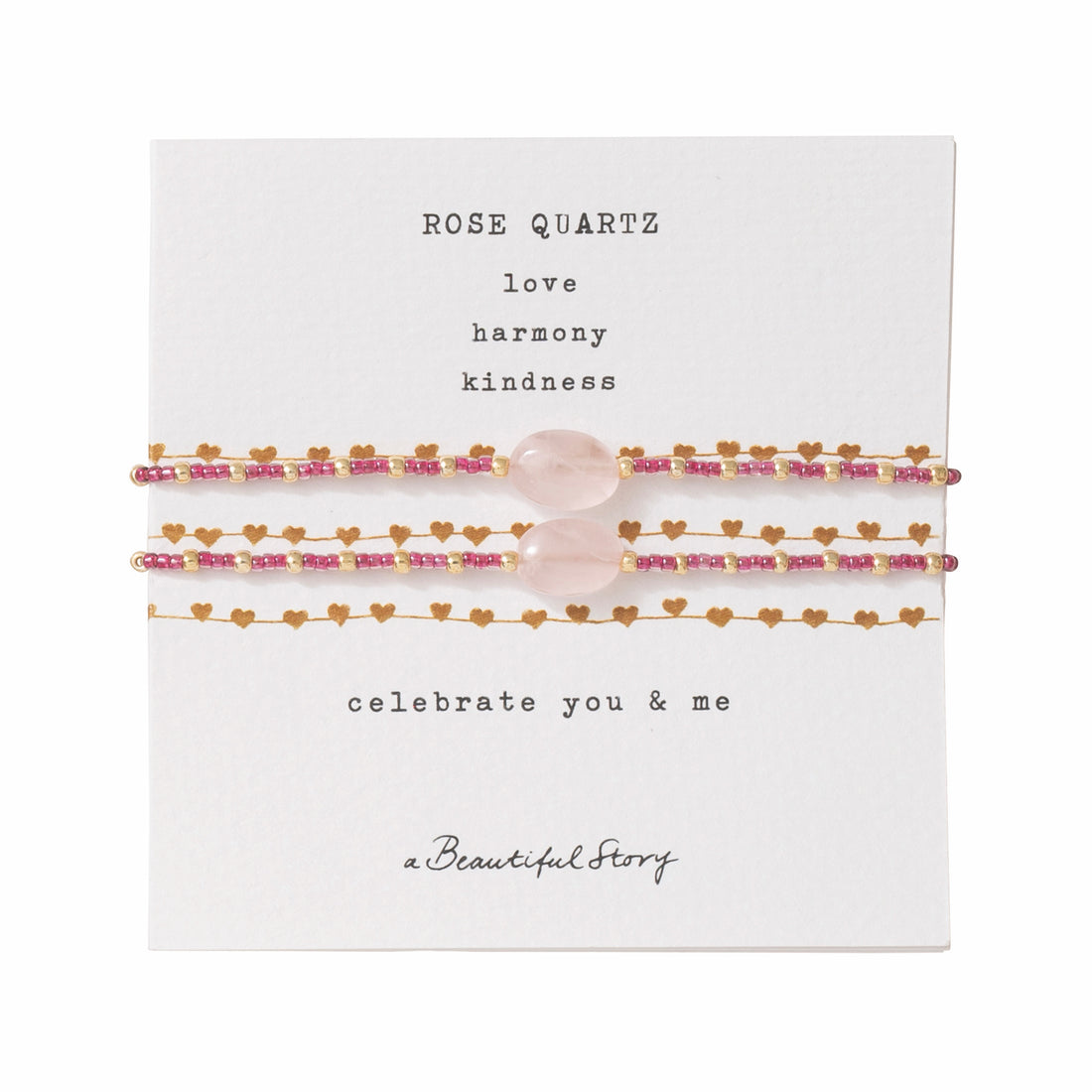 Bracelet Card You &amp; Me Rose Quartz GC