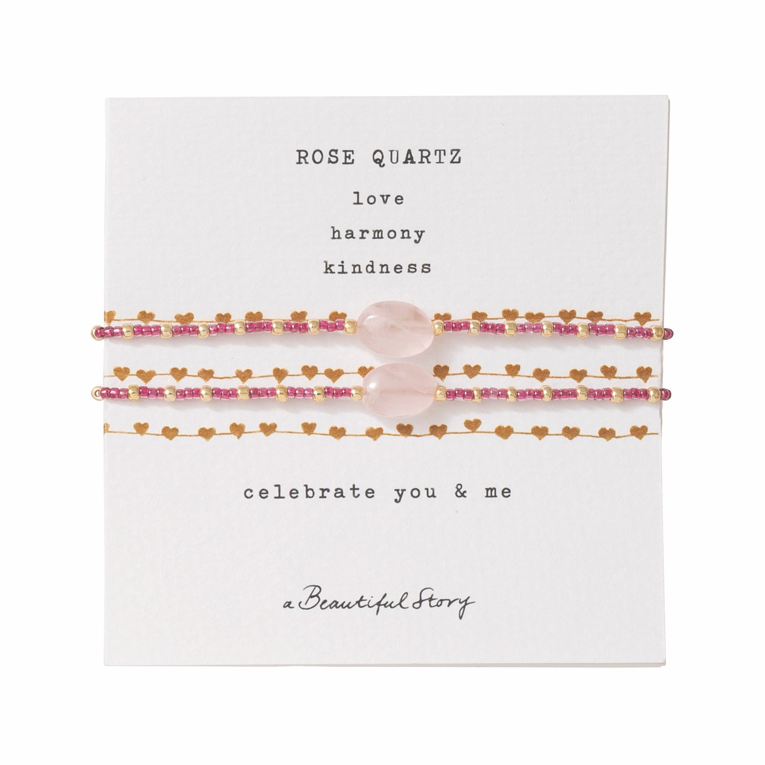 Bracelet Card You &amp; Me Rose Quartz GC