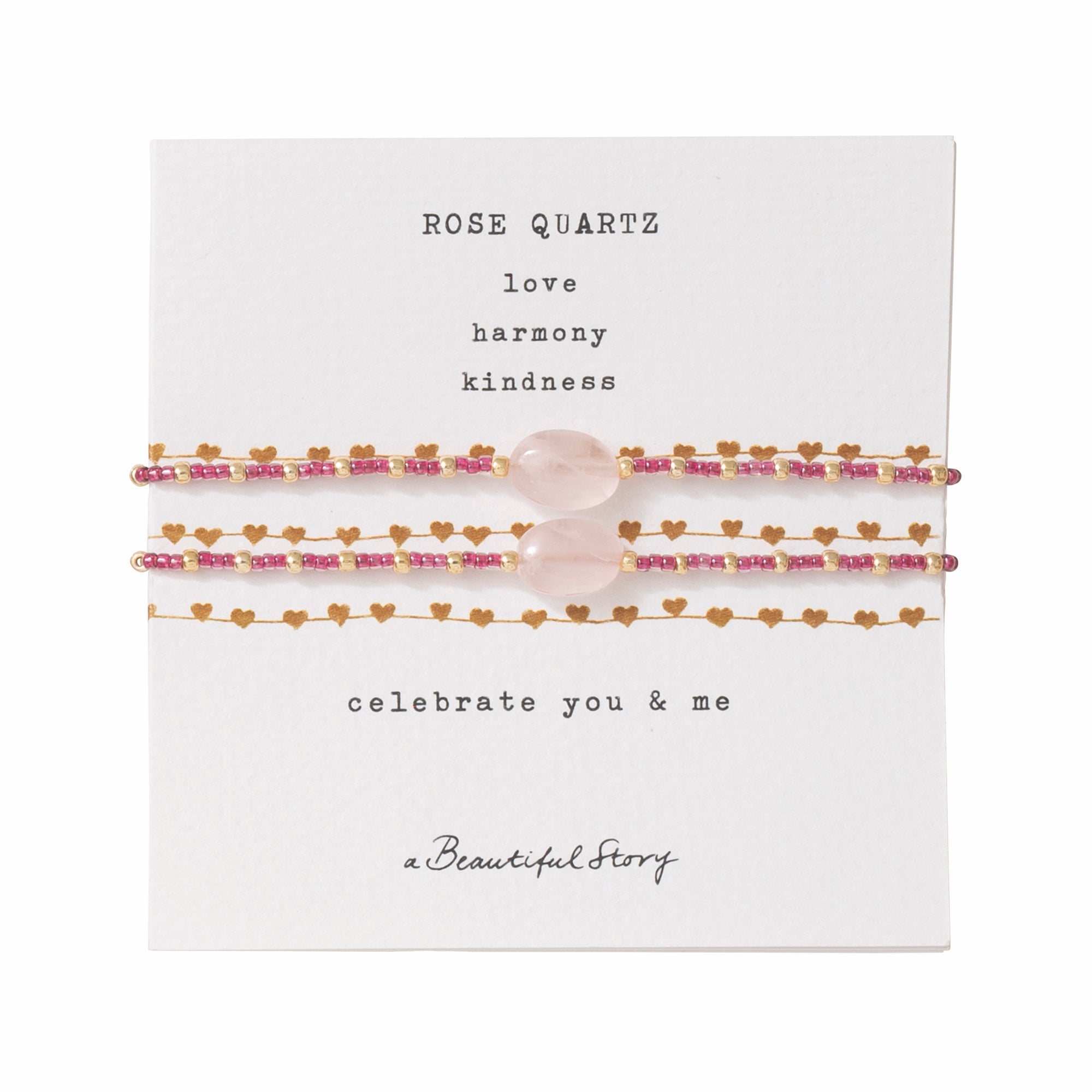 Bracelet Card You &amp; Me Rose Quartz GC