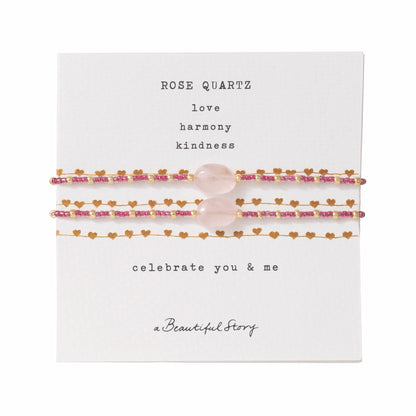 Bracelet Card You &amp; Me Rose Quartz GC